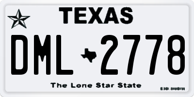 TX license plate DML2778
