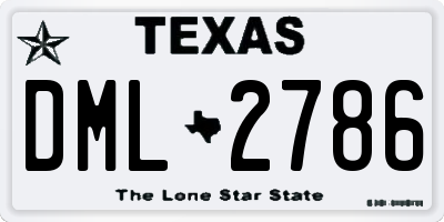 TX license plate DML2786