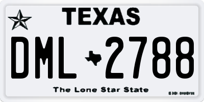 TX license plate DML2788