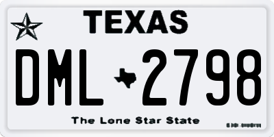 TX license plate DML2798