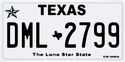 TX license plate DML2799