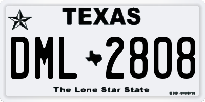 TX license plate DML2808