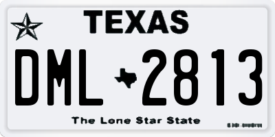 TX license plate DML2813