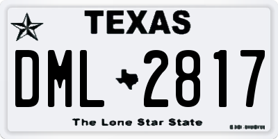 TX license plate DML2817