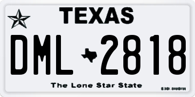 TX license plate DML2818