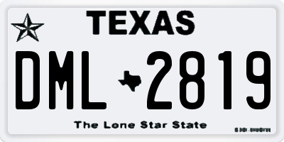 TX license plate DML2819