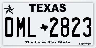 TX license plate DML2823