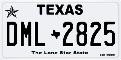 TX license plate DML2825
