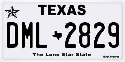 TX license plate DML2829