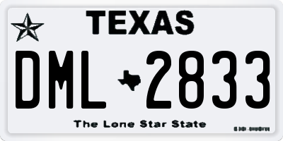 TX license plate DML2833