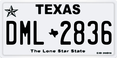 TX license plate DML2836