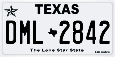 TX license plate DML2842