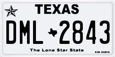 TX license plate DML2843