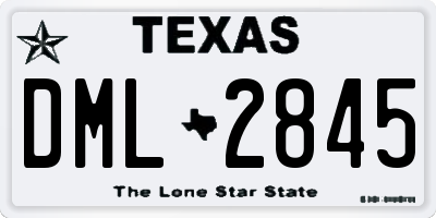 TX license plate DML2845