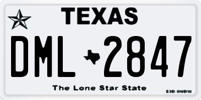 TX license plate DML2847