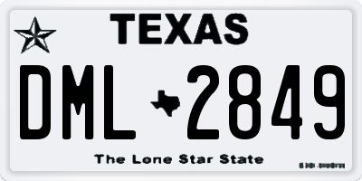 TX license plate DML2849
