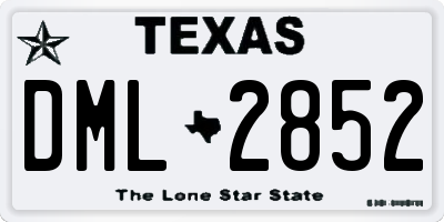 TX license plate DML2852