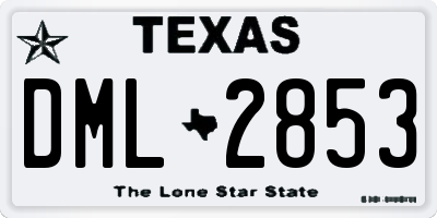 TX license plate DML2853