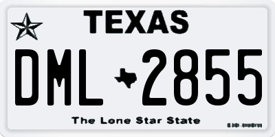 TX license plate DML2855