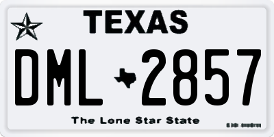 TX license plate DML2857