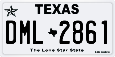 TX license plate DML2861