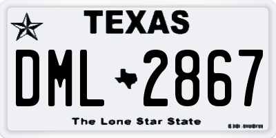 TX license plate DML2867