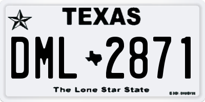 TX license plate DML2871
