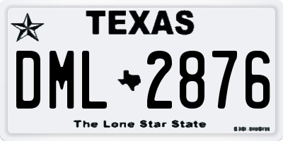 TX license plate DML2876