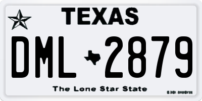 TX license plate DML2879