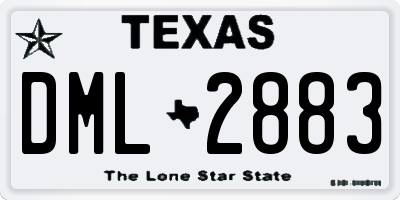 TX license plate DML2883