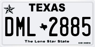 TX license plate DML2885