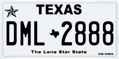 TX license plate DML2888