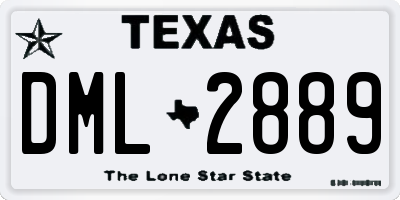 TX license plate DML2889