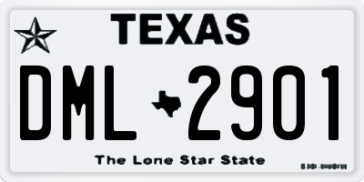 TX license plate DML2901