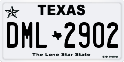 TX license plate DML2902