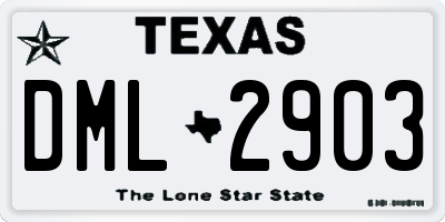 TX license plate DML2903