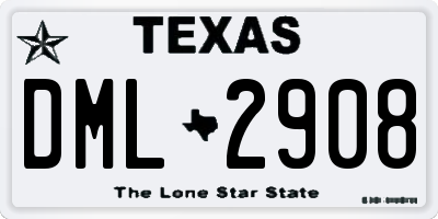 TX license plate DML2908