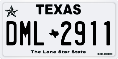 TX license plate DML2911