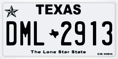 TX license plate DML2913