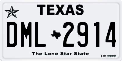 TX license plate DML2914