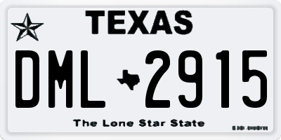 TX license plate DML2915
