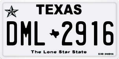 TX license plate DML2916