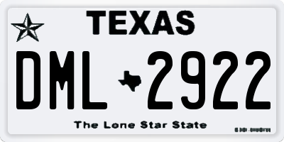 TX license plate DML2922