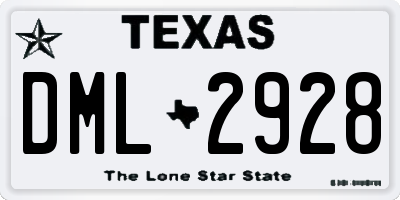 TX license plate DML2928