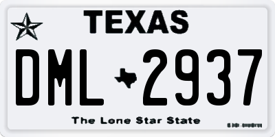 TX license plate DML2937