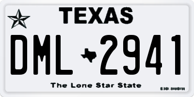 TX license plate DML2941