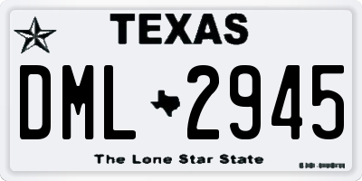 TX license plate DML2945