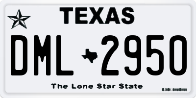 TX license plate DML2950