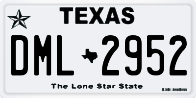 TX license plate DML2952
