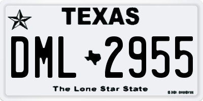 TX license plate DML2955